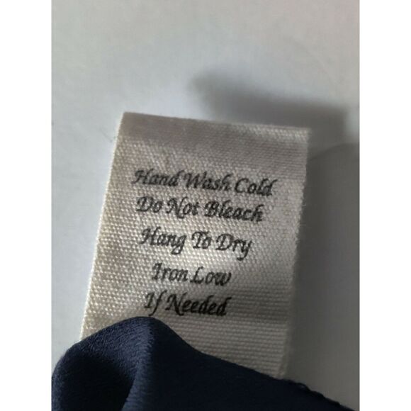 E&M Womens Chiffon Ruffle Short Sleeve Pullover Top Blouse‎ Navy Blue Size M - Picture 9 of 9